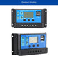Controlador solar 12V/24V 60A 50A 40A 30A 20A 10A Regulador solar PWM Carregador de bateria Visor LCD Dupla saída USB 5V