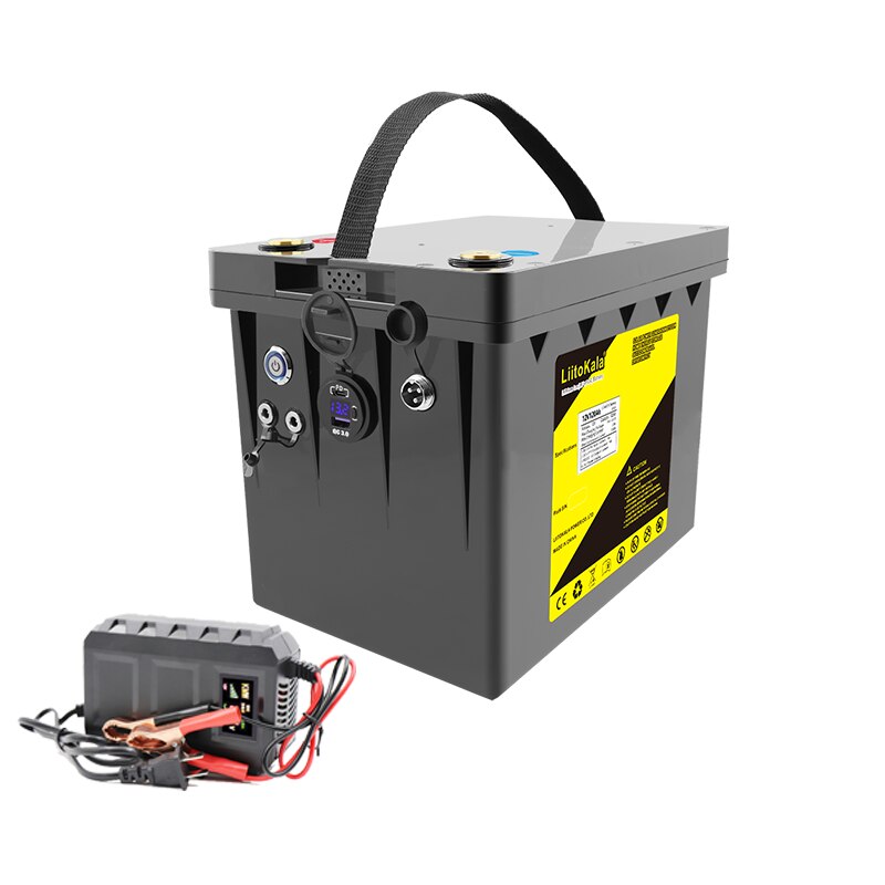 LiitoKala 12V 120Ah LiFePO4 batería 12,8 V potencia para RV Campers carrito de Golf todoterreno viento Solar fuera de la red, salida USB QC3.0 tipo C