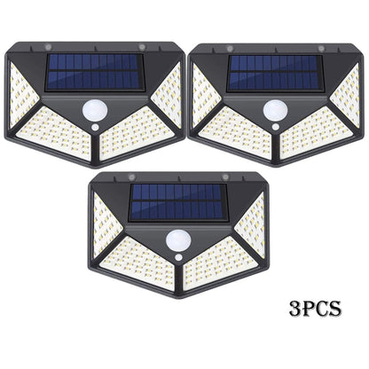 100 LED Solar Lights Outdoor Solar Wall Lamp PIR Motion Sensor Lamp Waterproof Solar Street Light for Garden Decoration