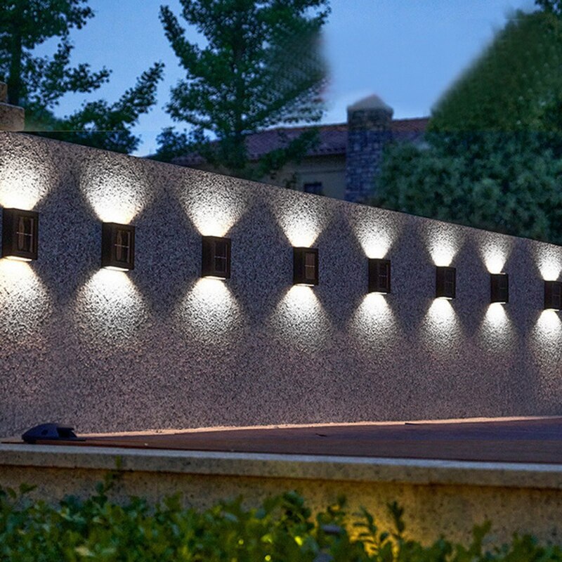 Lampes murales solaires LED Clôture extérieure Pont Chemin Jardin Patio Voie Escaliers Lumières