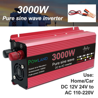 Pure Sine Wave Inverter DC 12V 24V To AC 110V 220V Voltage 1000W 1600W 2200W 3000W Transformer Power Converter Solar Car Inverte