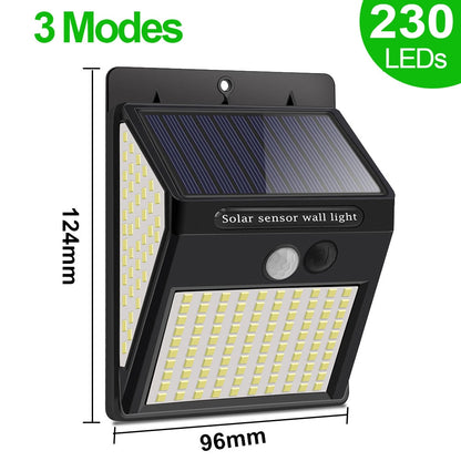 230 LED Solar Outdoor Garden Light Waterproof Spotlight Sunlight Solar Lamp with Motion Sensor Security Lighting for Patio Decor