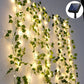 Guirlanda de folha de hera verde solar com cordão de luz led de cobre 10 m 100 leds cordão de luz ao ar livre jardim floral led tira luz