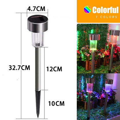 Luzes solares de gramado para jardim Lâmpada externa RGB Luz de caminho de entrada multicolorida Luz solar decorativa de Natal Luz de brilho