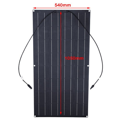 300W ETFE Semi-flexible 18V Solar Panel Waterproof Solar Cell Charger Battery for Camping Home Car Off Grid 12 Volt System