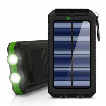 Solar 80000 mAh Power Bank Dual USB Powerbank Wasserdichter Akku Externes tragbares Laden mit LED-Licht 2USB Powerbank