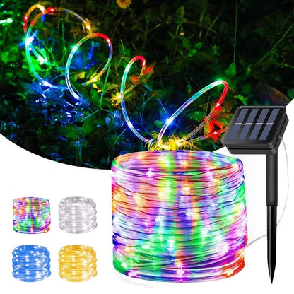 Solar Outdoor LED  Lighting Strings Waterproof Tube 100/200LEDs 8Modes Yard Garden Decortion Christmas For Wedding Party Holiday