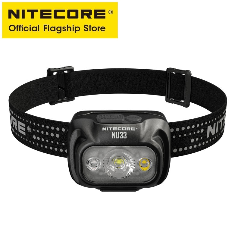 NITECORE NU33 USB-C Linterna frontal recargable LED Salida triple 700 lúmenes Batería incorporada de 2000 mAh para pesca de luz de trabajo de camping