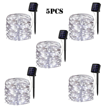 7m/12m/22m/32m LED Solar Light Outdoor Garden Fairy String Light Led Twinkle Waterproof Lamp for Christmas Patio Tree Party