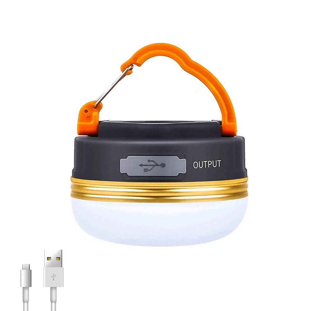 Linterna portátil recargable por USB, 1800mAh, equipo de Camping, luces, linterna LED, lámpara de mesa, senderismo al aire libre, colgante nocturno