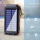 Banco de energia solar portátil 80000mAh Carregamento de bateria externa Poverbank Carregador de bateria externa Luz de LED para todos os smartphones