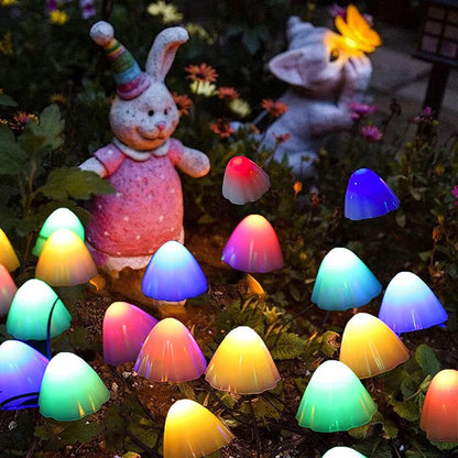 LED Outdoor Solar Garden Lights Mushroom String Lawn Lamps Waterproof Garland Landscape Decoration for Yard/Path/Party/Street