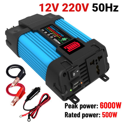 4000W Pure Sine Wave Inverter 12V/24V/48V/60V DC to AC 220V 110V Voltage Transformer Power Socket Converter for Car Home Outdoor