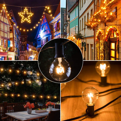 25FT Fairy String Light Party Garland String Light G40 Tungsten Incandescent Bulb Wedding Party Decorative Outdoor Backyard Gard