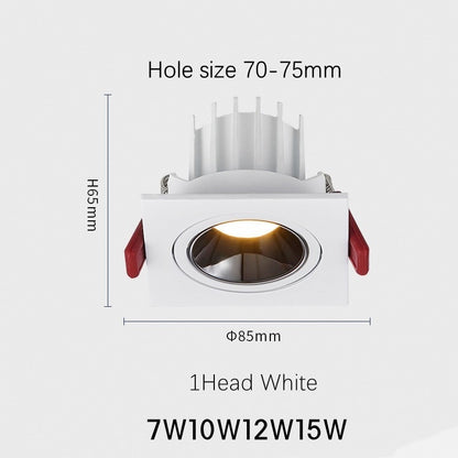 Recessed LED Ceiling Lamp 24W 10W Single/Double Head LED Spot lights CREE COB Anti-Glare Downlight For Home Office Store Indoor