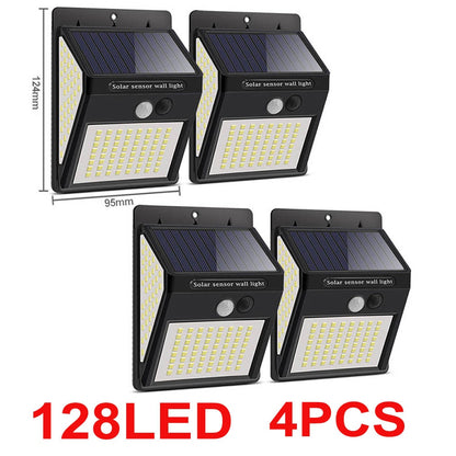 Solar sensor wall light 128LED 4PCS Wall Iight Solar