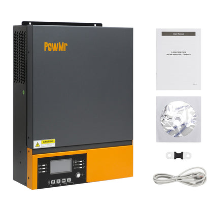 PowMr 5000W 3000W Inversor Solar Híbrido 48V 24V 220V Inversor de Onda Senoidal Pura com MPPT 80A Carregador Solar Max PV Entrada 500VDC