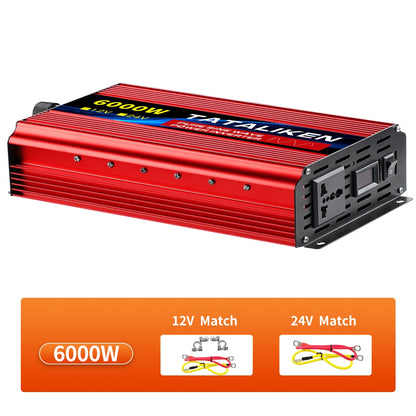 Pure Sine Wave Inverter2500W 3500W 4500W 5000W Power DC12V 24V To AC 220V Voltage 50/60HZ Converter Solar Inverters With LED Dis