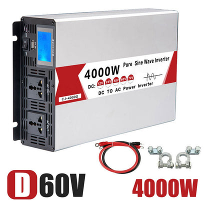 Peak Power 4000W Max 12V 24V 48V 60V Pure Sine Wave Inverter Rated Power 2000W 220V Solar Inverters 50HZ