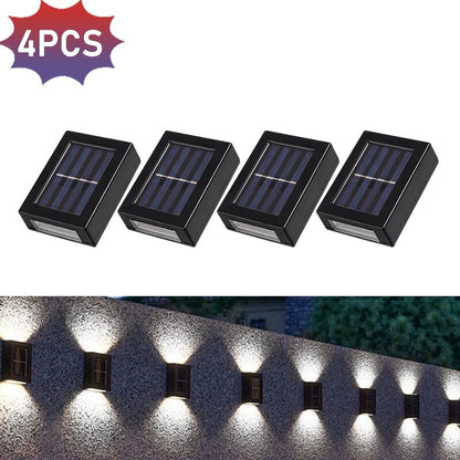 Solar Wall Lamps LED Outdoor Fence Deck Path Garden Patio Pathway Stairs Lights