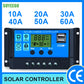 SUYEEGO 30A 20A 10A Controlador solar PWM Cargador de batería 12V 24V Auto Pantalla LCD Dual USB 5V Salida Panel solar PV Regulador