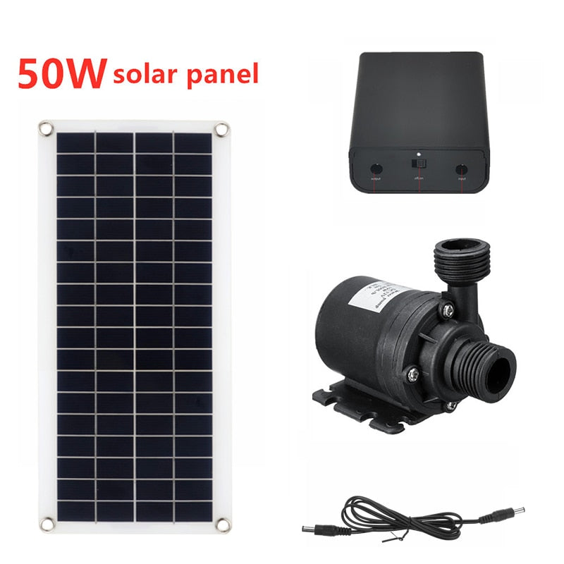 800L/H Solar Panel Kit Brushless Solar Water Pump Solar Cell Photovoltaic Panel Fountain Water Pump Water Pool Pond Pump