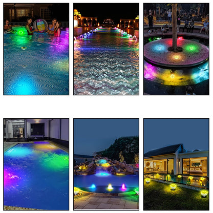 Luz solar LED para piscina RGB que muda de cor subaquática lâmpada de parede à prova d'água luzes de decoração para lagoa fonte aquário pátio