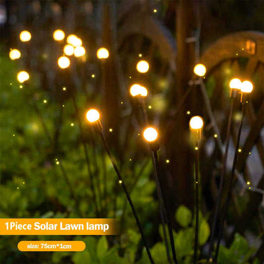 Luce solare a LED per esterni Impermeabile da giardino Luce solare alimentata Luci paesaggistiche Firefly Luci da giardino Prato Decorazione da giardino Luce solare