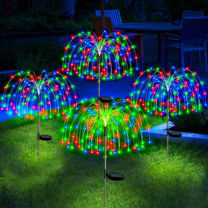 Luzes de energia solar LED fogo de artifício decoração de jardim luzes de fada à prova d'água ao ar livre lâmpada de dente-de-leão para caminho de pátio