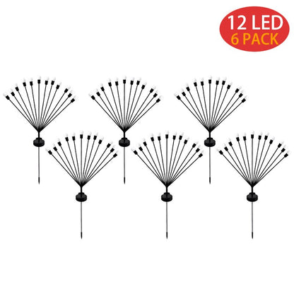 12LED Solar Firefly Lights Solar Garden Firework Light Outdoor Waterproof Swaying Light for Yard Patio Pathway Decoration