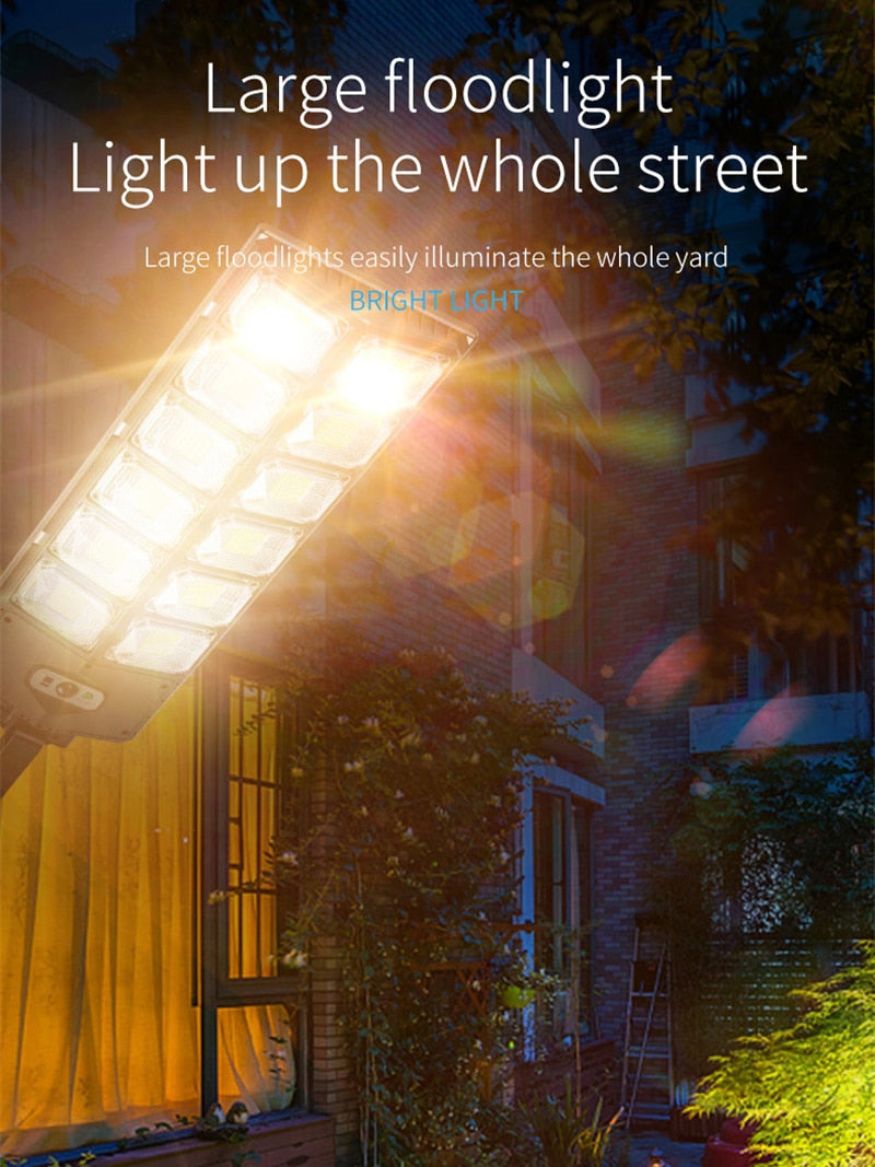 Luzes solares ao ar livre à prova d'água LED lâmpada de parede lâmpada de rua com sensor de movimento 10000 lúmens luz solar para quintal de jardim