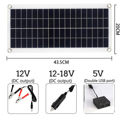 50W Solar Panel, 2 43.5CM 12V 12-18V 5V (DC output