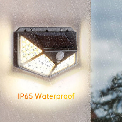 100 LED High Quality Outdoor Solar Powered Garden Lamp Waterproof Motion Sensor Solar Wall Garden Lights Porch Light 270 degrees