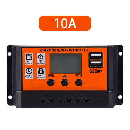 Controlador de carregamento solar 10A 30A 60A 80A 100A painel solar automotivo display LED duplo USB 5V equipamento regulador de carregamento