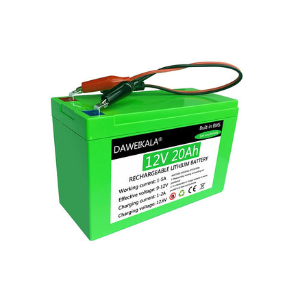 Nouvelle batterie au lithium rechargeable extérieure, batterie solaire, éclairage électrique, batterie au lithium 18650, 12V, 18650 + sans fret