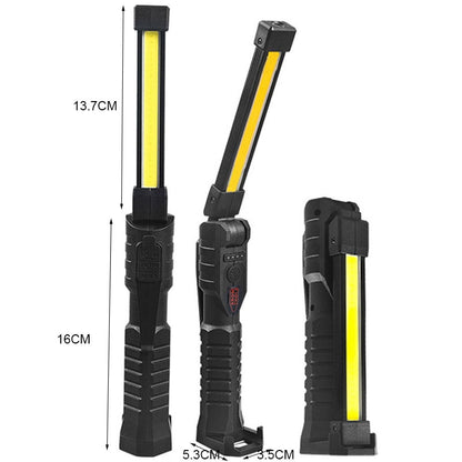 15W 45LED Emergency Floodlight 43.3cm Handheld Camping Torch 3000mAh Type C Work Light 360° Inspection Lamp Red Strobe Warning