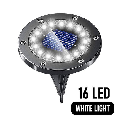 Upgraded 8/16 LED Solar lawn Lights Ground Outdoor Waterproof Solar Garden Decoration Lamps Disk Pathway Yard Landscape Lighting