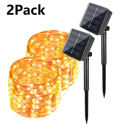 4 Pack Led Solar Fairy Light Outdoor 22/32M Festoon Led Waterproof Garland String Lights Christmas Party Garden Solar Lamp Decor