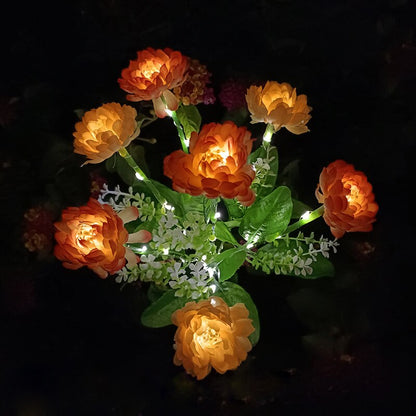 LED Solar Azalea Flowers Garden Lamp Home Decorative Light Landscape Orchid Rose LampYard Lawn Path Holiday Wedding Lights