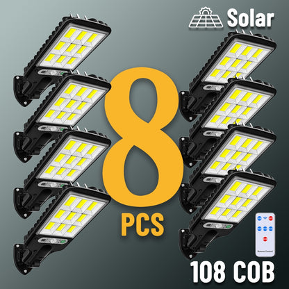 1~8PCS Solar Lights Outdoor Solar Street Lamp With 3 Mode Waterproof Motion Sensor Security Lighting for Garden Yard Path Patio