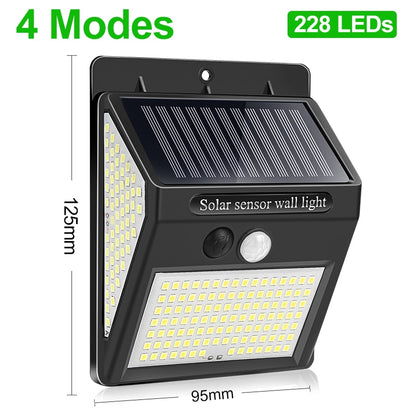 228 144 LED Solar Light Outdoor Solar Lamp PIR Motion Sensor Light Waterproof Solar Powered Sunlight for Garden Decoration