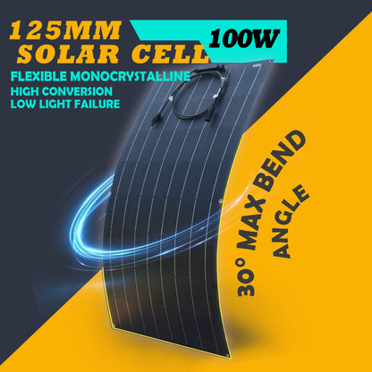 Solar Panel 100W 200W 300W 400W etfe Flexible Solar Panel With Monocrystalline Solar Cell 12V Battery Charger RV/Boat/Car