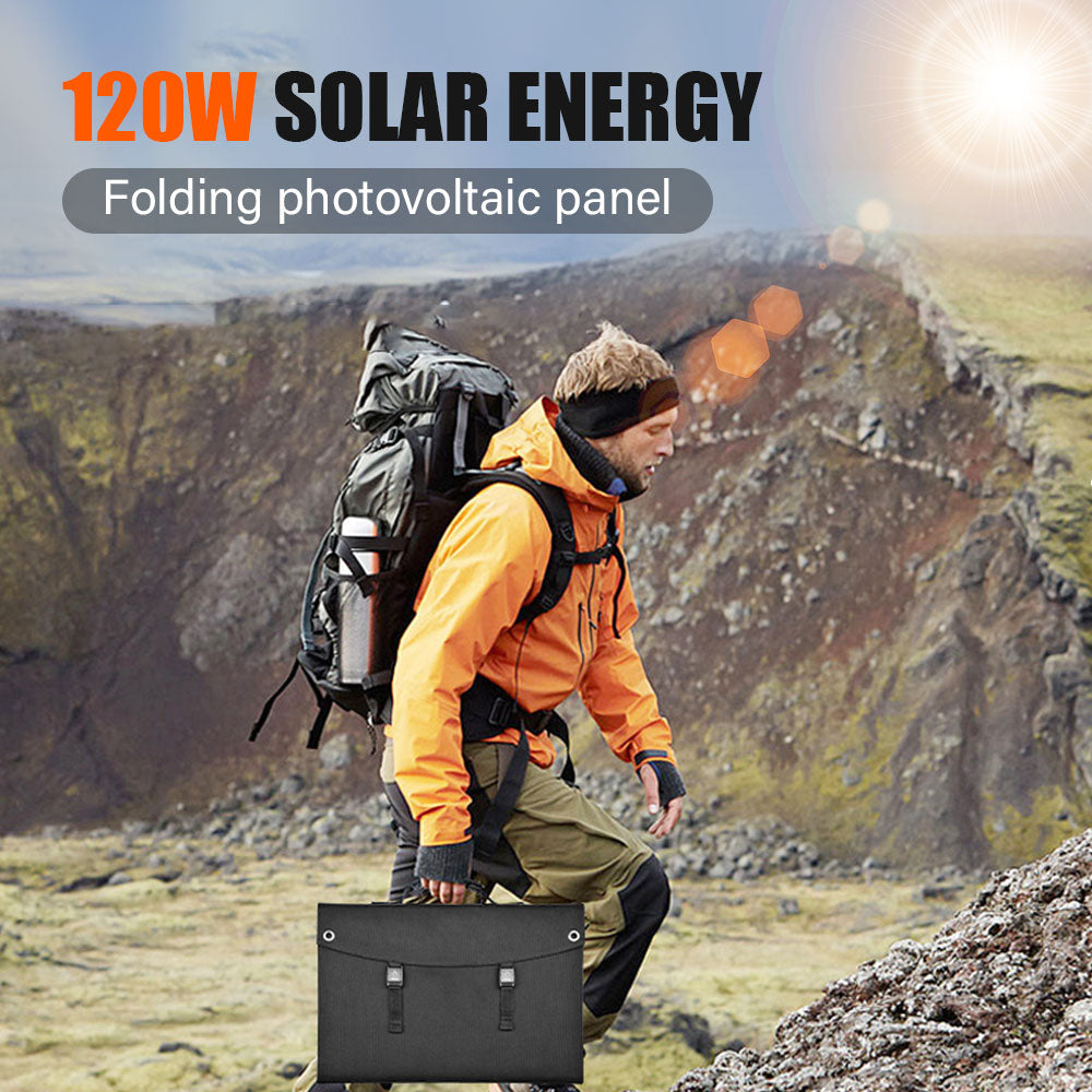 PD 45W EFTE Solar Panel 120W Portable Power Bank QC 3.0 5V USB generatore di batterie solari per il campeggio portatile del telefono cellulare