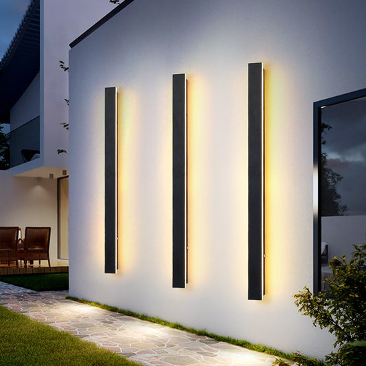 Étanche LED longue applique murale moderne Ip65 éclairage extérieur jardin Villa balcon ligne lumière rondelle murale lumière 85-265V Dimmable