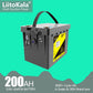 LiitoKala 12V 200Ah LiFePO4 Batteria 12.8V Alimentazione per camper RV Carrello da golf Off-Road Off-grid Vento solare ， QC3.0 Uscita USB di tipo C