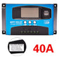 Controlador de carga solar MPPT Pantalla LCD Dual USB 12V / 24V Regulador de cargador de panel de celda solar automático con carga 30/40/50/60 / 100A