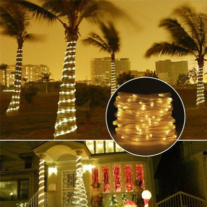 7M/12M LED Outdoor Solar Lamps 50/100 LEDs Rope Tube String Lights Fairy Holiday Christmas Party Solar Garden Waterproof Lights