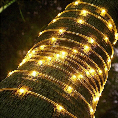 7M/12M LED Outdoor Solar Lamps 50/100 LEDs Rope Tube String Lights Fairy Holiday Christmas Party Solar Garden Waterproof Lights