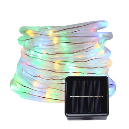 7M/12M LED Outdoor Solar Lamps 50/100 LEDs Rope Tube String Lights Fairy Holiday Christmas Party Solar Garden Waterproof Lights