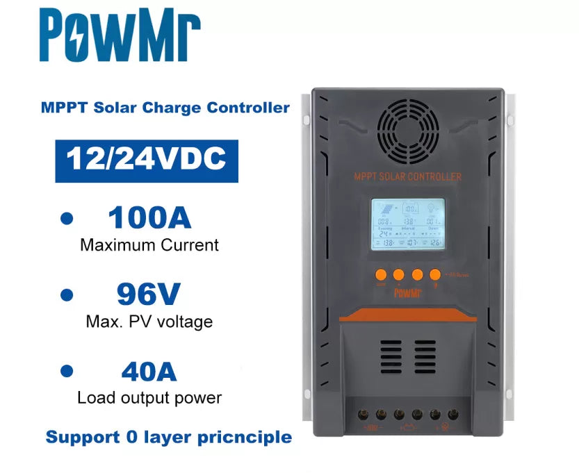 K100 Pro - Contrôleur de charge solaire PowMr 100A MPPT avec principe à 0 couche | Meilleur Solaire